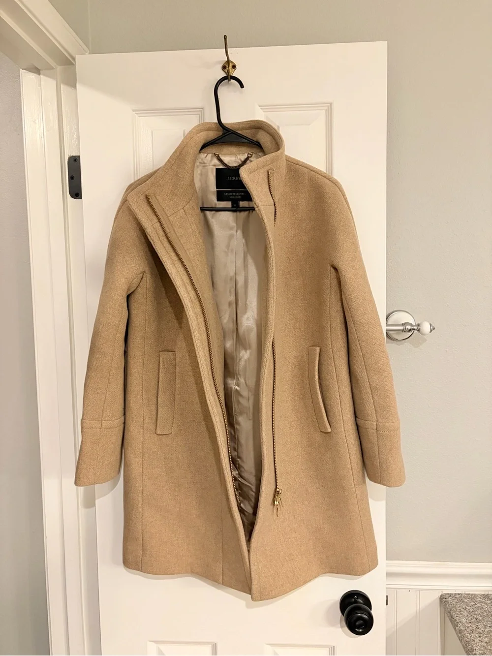 J.Crew Stadium Cloth Cocoon Nello Gori City Coat Camel 2 Petite
